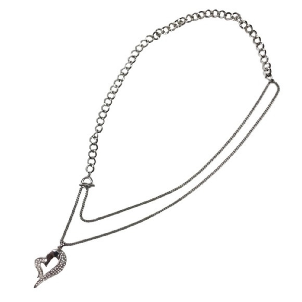 Long Chain Heart Pendant Necklace